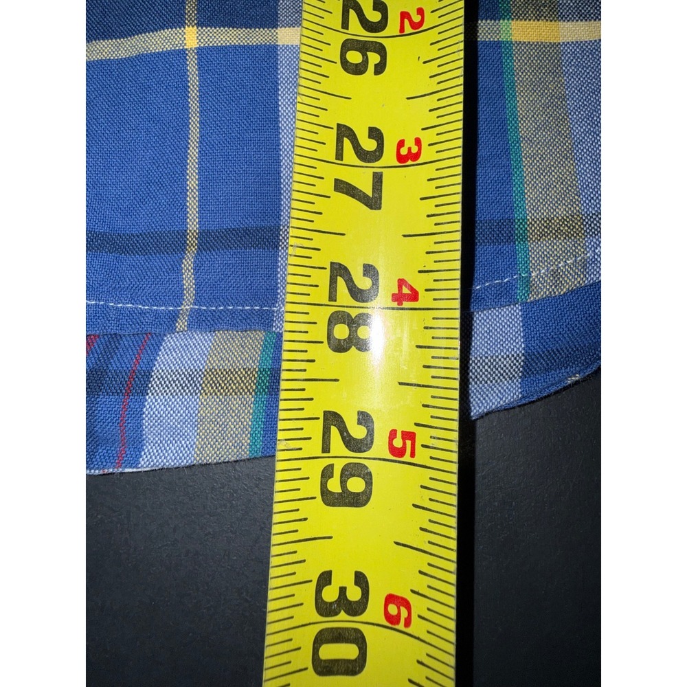 Ralph Lauren Plaid Button Down Shirt Mens S Blue Yellow Long Sleeve Cotton - Picture 8 of 9
